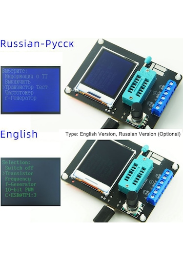 Yifomall Transistör Test Cihazı Gm328a, 1.77 İnç Tft Ekran, Ir Kodlayıcı/çözücü, Type-c/9v Pil Besleme, İngilizce Versiyon