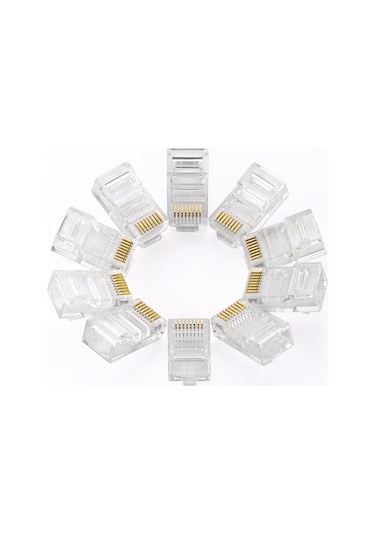 RJ45 Network Cat5 Cat6  Jack Ethernet Konnektör Uç 100 Adet