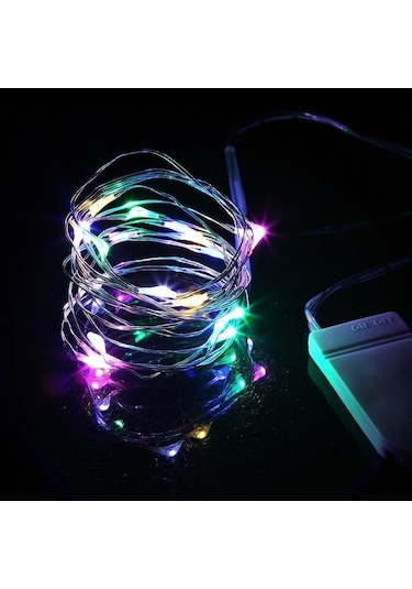 Çok Renkli Parti Pil Aydınlatma Düğün Lambası Dıy Led Güneş Işıkları Yanıp Sönen Dize Işık Romantik 1m 10led Çok Renkli
