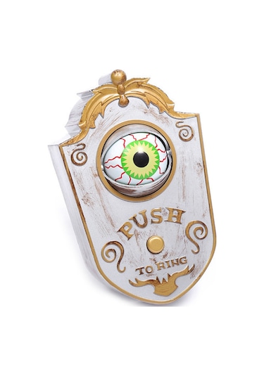 Yaozixa Korkunç Tek Gözlü Kapı Zili - Işık Efektli Cadılar Bayramı Dekorasyonu Beyaz