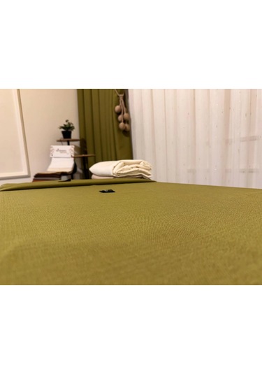 Nivemeshome Yeşil 140x220 Keten Masa Örtüsü Yeşil