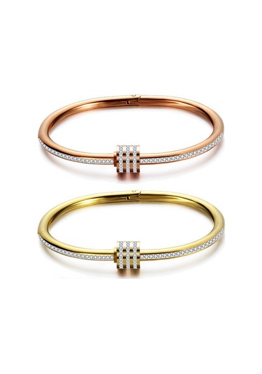 Rose Gold Kadın's Bileklik Solmayan Paslanmaz Çelik Bileklik Moda Mücevher Altın Gümüş Rose Gold