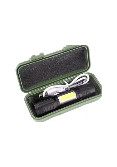 Wison Ws-5454 Taktik El Feneri Usb Şarj Edilebilir Kamp Feneri Cob Zumlanabilir Mini Taşınabilir El Feneri