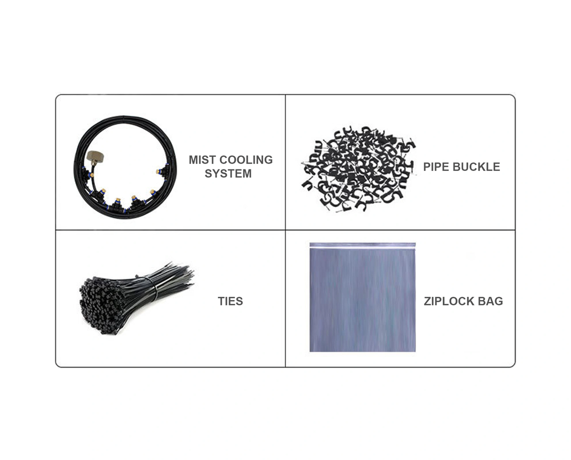 Geeksen 6m Siyah Bahçe Serası Sprinkler Sistemi - Soğutma Sulama Seti, Bakır-çelik-pe Malzeme, Teflon Bandı Hediyeli