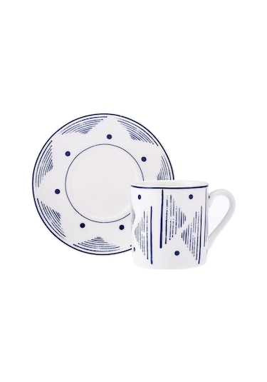 Emsan Estrella New Bone 6 Kişilik Kahve Fincan Takımı 90 ML Lacivert