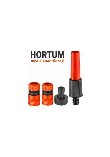 4'lü Hortum Ucu Bağlantı Ve Başlık Seti - Turuncu