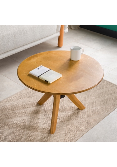 Furnirem Yuvarlak Orta Sehpa 74 Cm Meşe