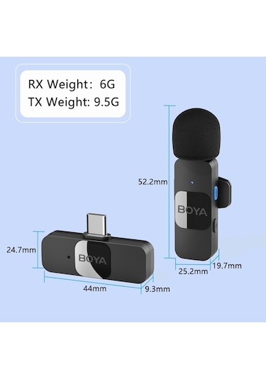 Ebitda Springsun Mikrofon By-v20 2.4g Kablosuz Mikrofon Sistemi, Klipsli Telefon Mikrofonu
