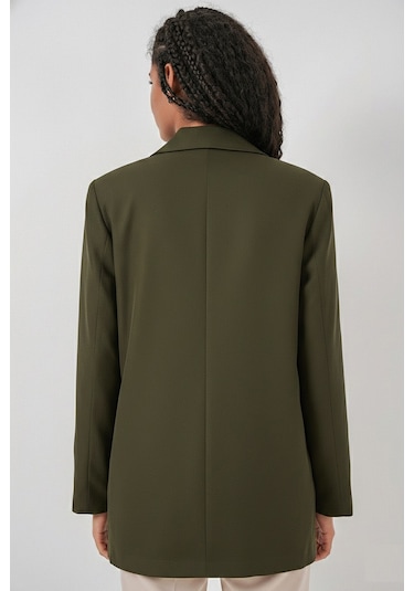 Bigdart Kadın Kruvaze Yaka Blazer Ceket 0722 - Haki