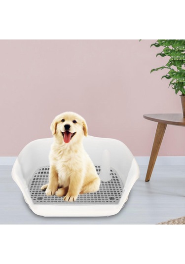 Homyl Kapalı Köpek Lazımlık Tepsisi Küçük Ve Beyaz-gri