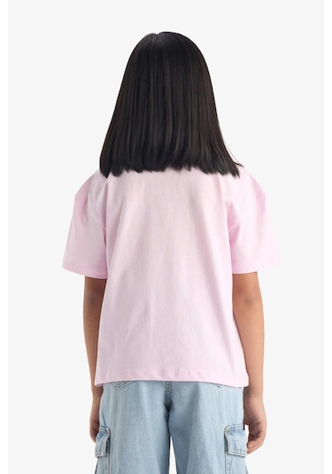 Defacto Kız Çocuk Hello Kitty Relax Fit Bisiklet Yaka Kısa Kollu Tişört F5389a825hspn633 Pembe
