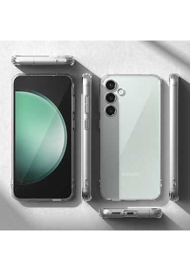 Galaxy S23 Fe Uyumlu Şeffaf Silikon Kılıf 3d Kamera Korumalı