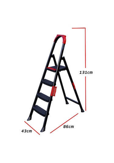 Anka Plus 3+1 Basamaklı Metal Merdiven