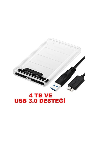 2.5 Hdd Kutusu Usb 3.0 Sata Harddisk Kutu - Şeffaf