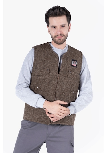 Keçe Yelek Kahverengi