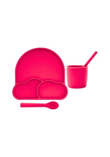 Babychefs Silikon Bebek Beslenme Seti 6 Parça-pembe
