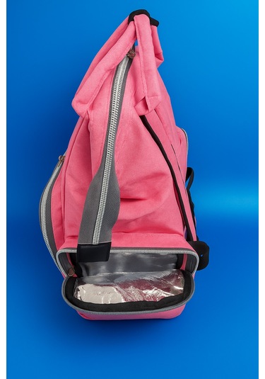 Newfull Anne Bebek Bakım Sırt Çantası-biberon Termos Gözlü Pembe