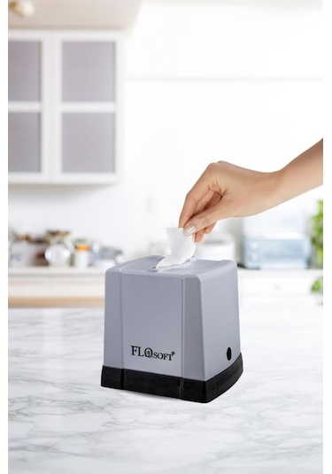 Flora Cömert Peçetelik, Dekoratif Peçete Dispenseri Ve Düzenleyicisi F291 Gri