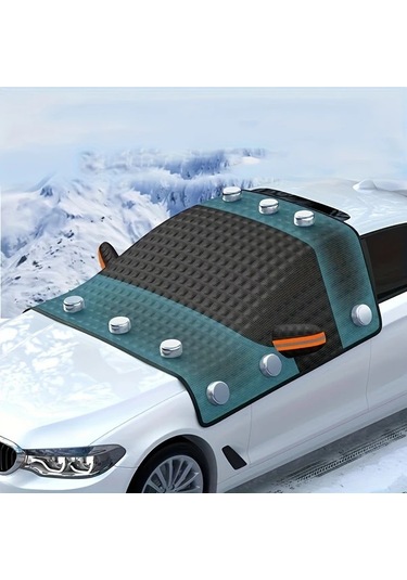 Elmpaly Siyah,238.0 148.01cm Manyetik Araba Örtüsü Ultraviyole Kar Tozu Korumalı Kalın Kışlık Don Örtüsü İç Ve Dış Mekan Kullanımı