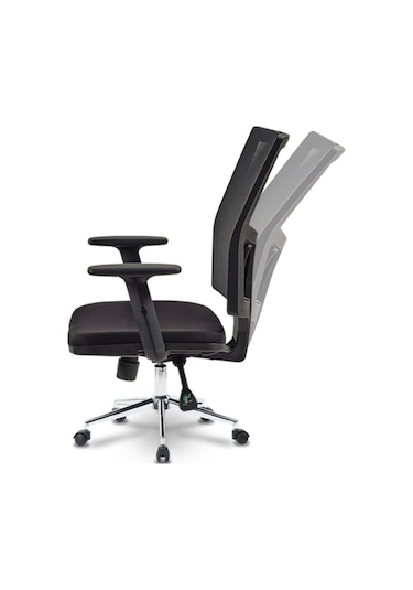 Ofiscombin Fileli Metal Ayaklı Ofis Müdür Makam Yönetici Çalışma Koltuğu Siyah Lizbonc200