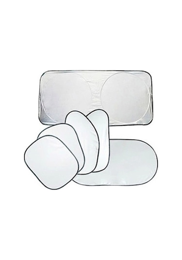 Sones 6'sı 1 Arada Yaz Aksesuarları Kaplamalı Gümüş Araba Güneşlik Kumaş Seti, Rastgele Renk Teslimatı