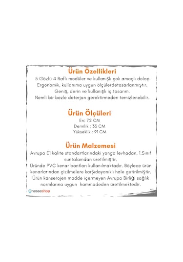 Nesse Shop Çok Amaçlı Dolap Kurulumu Kolay Ve Kaliteli