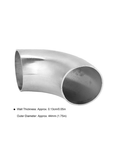 Reedark 1.75 İnç Dış Çaplı 90 Derece Paslanmaz Çelik Egik Boru,  Standart Eşdeğer, Dayanıklı Ve Korozyona Dayanıklı Egzos Borusu