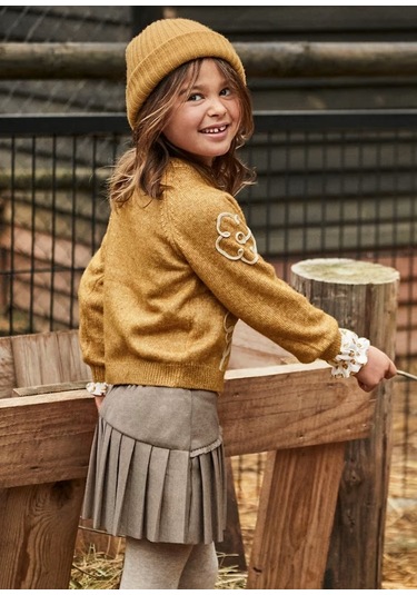 Mayoral Kız Çocuk Pileli Etek 4909 Vizon