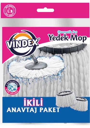 Vindex Mikrofiber Otomatik Set Yedek Mop 2'li