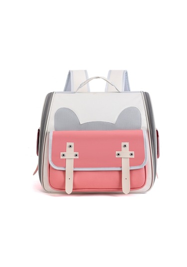 Cbtx Açık Kedi Sırt Çantası Büyük Kapasiteli Nefes Alabilen Evcil Hayvan Çantası Model 7 Pembe