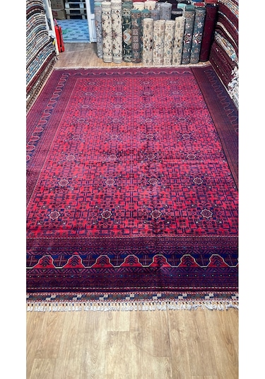 El Dokuma Afghan Halısı Bordo
