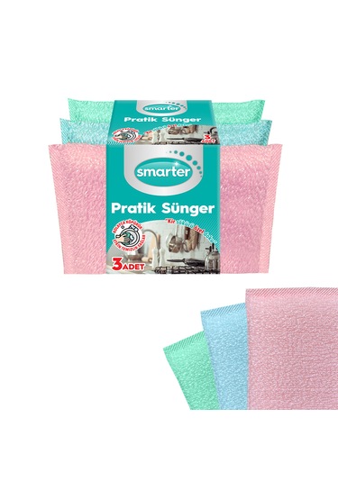 Smarter Pratik Sünger 3'lü Bulaşık Süngeri