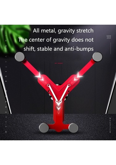 Wondernest Oatsbasf Araba Hava Çıkışı Yerçekimi Cep Telefonu Tutucu Snap-on Metal Braket Gümüş Gümüş