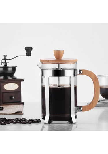 Ahşap Saplı Yüksek Yoğunluklu Filtre Isıya Dayanıklı Borosilikat İle 20oz French Press Kahve Makinesi Diğer