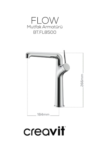 Creavit Flow Mutfak Armatürü Krom Bt.fl8500