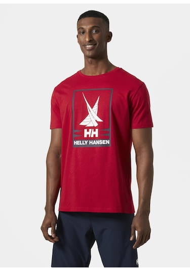 Helly Hansen Shoreline 2.0 Erkek T-shirt-27995-kırmızı Kırmızı
