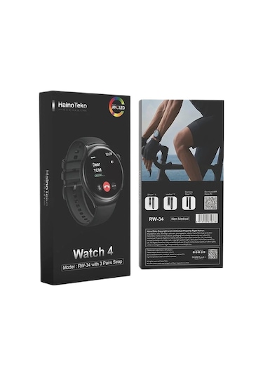Haino Teko RW34 Watch 4 Amoled Ekran Akıllı Saat Siyah (İthalatçı Garantili)