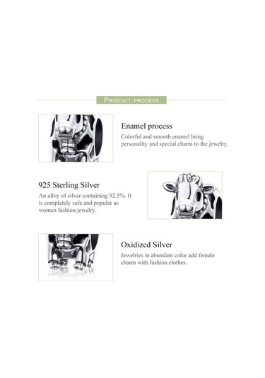 Fastbuy 925 Ayar Altın İnek Boncuklu Süs Boncuk, Renkli, Scc1049 Uygun Çok Renkli