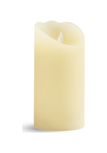 Pasabahce Silindir Led Mum 15x7.5 Cm - 1 Adet Krem