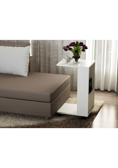 Dekorister Afitab Yan Sehpa Beyaz