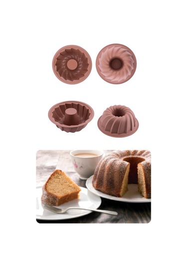 Silicolife 2 Li Silikon Kek Kalıbı Seti, Baton Kek Kalıbı Ve Burgu Kek Kalıbı Seti Yerli Üretim Kahve Kahve