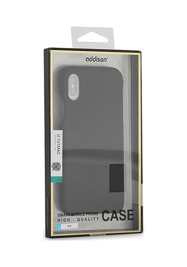 Addison Ip-888 İnce İz Yapmaz Siyah İphone X Telefon Kılıfı