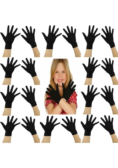 Siyah Renk Likralı 23 Nisan 29 Ekim 19 Mayıs Gösteri Bando Eldiveni 10 Çift 20 Adet