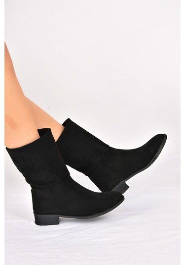 Fox Shoes  Siyah Süet Düz Taban Günlük Kadın Bot L726597702 Siyah-Süet