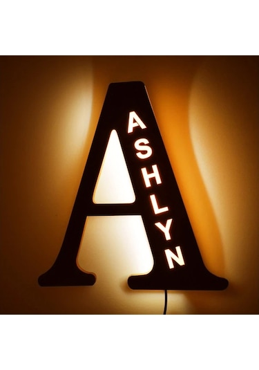 Willowhaven I 1pc Zouwıı Kişiselleştirilmiş Led Duvar Gece Lambası Özel İsim Tarih Üst Kasa Harfler Geri Dönüştürülmüş Ahşap Usb Beslemeli Yatak Odası Dekorasyonu Ahşap