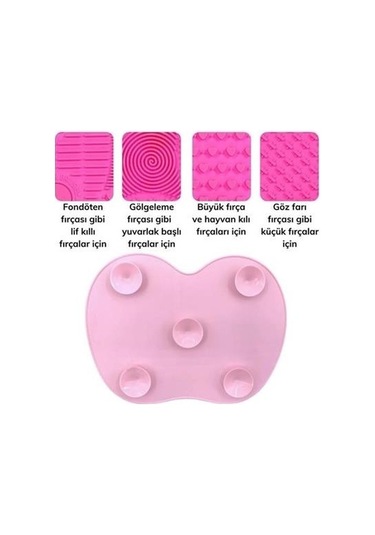 Pratik Kolay Makyaj Fırçası Temizleme Matı Aparatı Aleti Küçük Çok Renkli