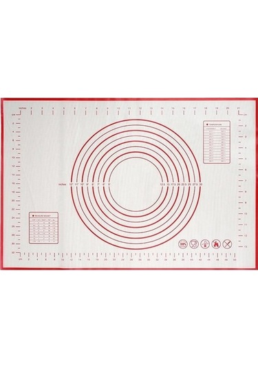 Novahub Kırmızı 80x70x60cm Silikon Pişirme Mat, Pasta Ve Krep Yapımında Kullanılır, 29x26cm
