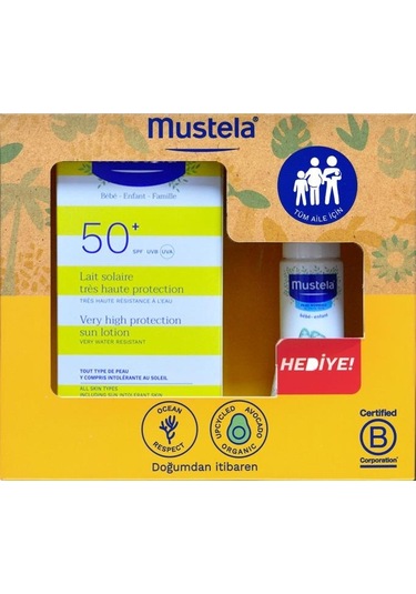 Mustela Very High Protection Sun Lotion 100 ML + Hydra Bebe Body Lotion 50 ML