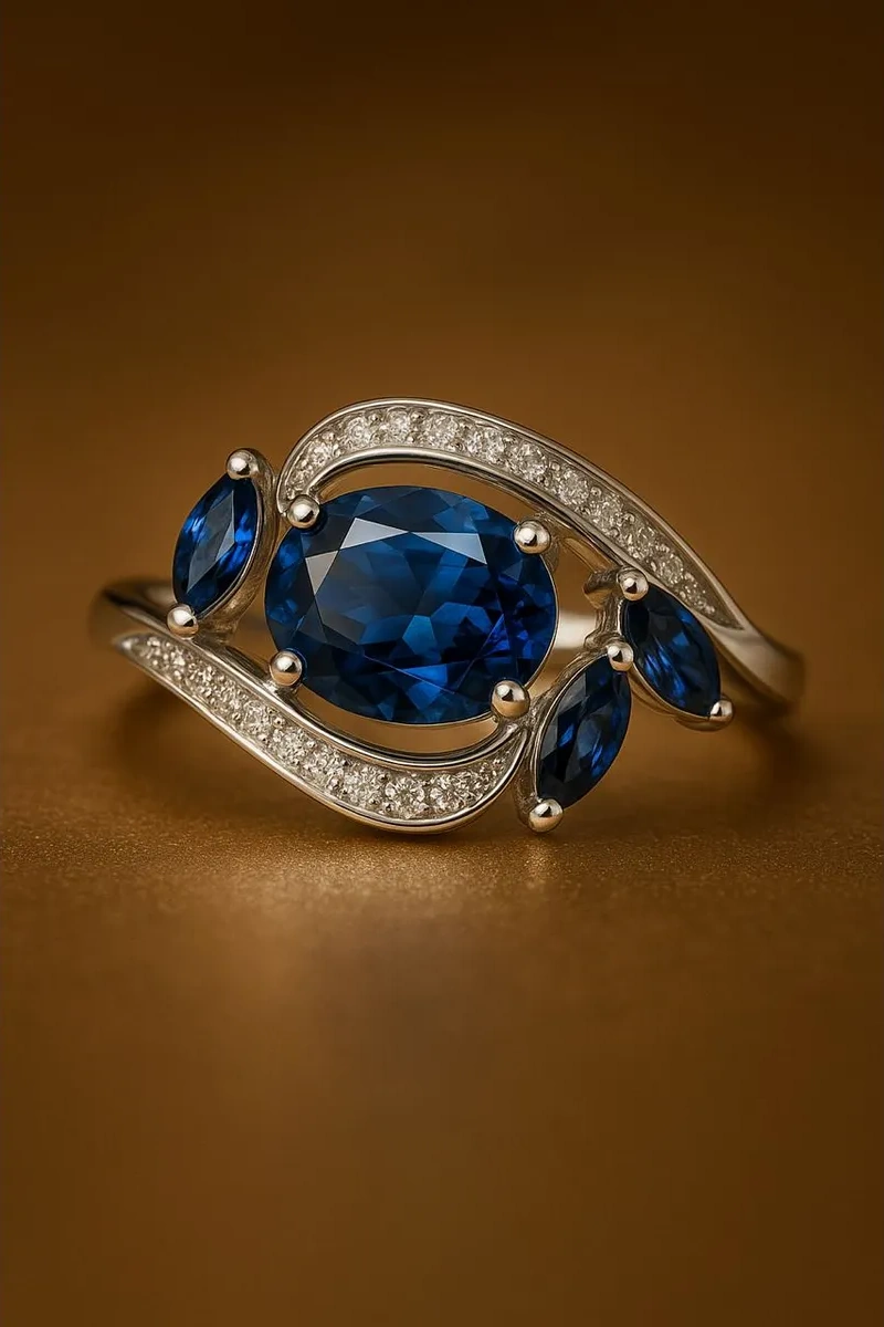 Lapshov Safirli Gümüş Yüzük 50206385 Mavi