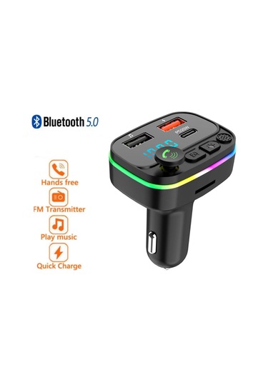 Maiyame Araç Fm Transmitörü Bluetooth 3.0 - Usb Pd Şarj Cihazı, Mp3 Çalar, Otomatik Arama Al/gör, Araç Akü Voltaj Tespiti, Dışarıda Da Kullanılabilir